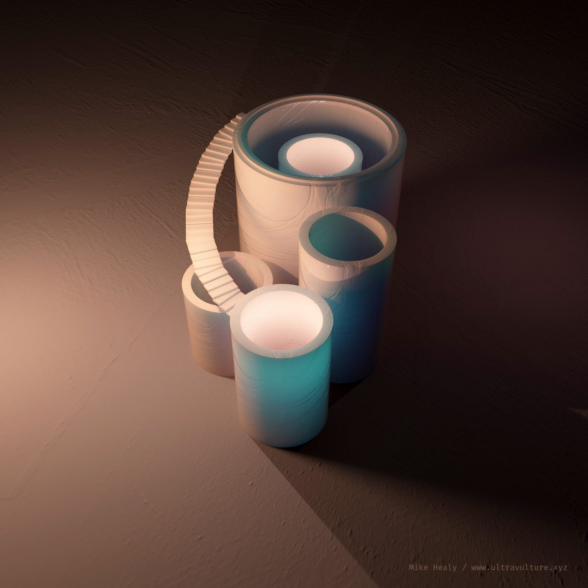 3D rendered cylinders